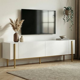 Nordure Nexus Mueble para TV Blanco y Dorado